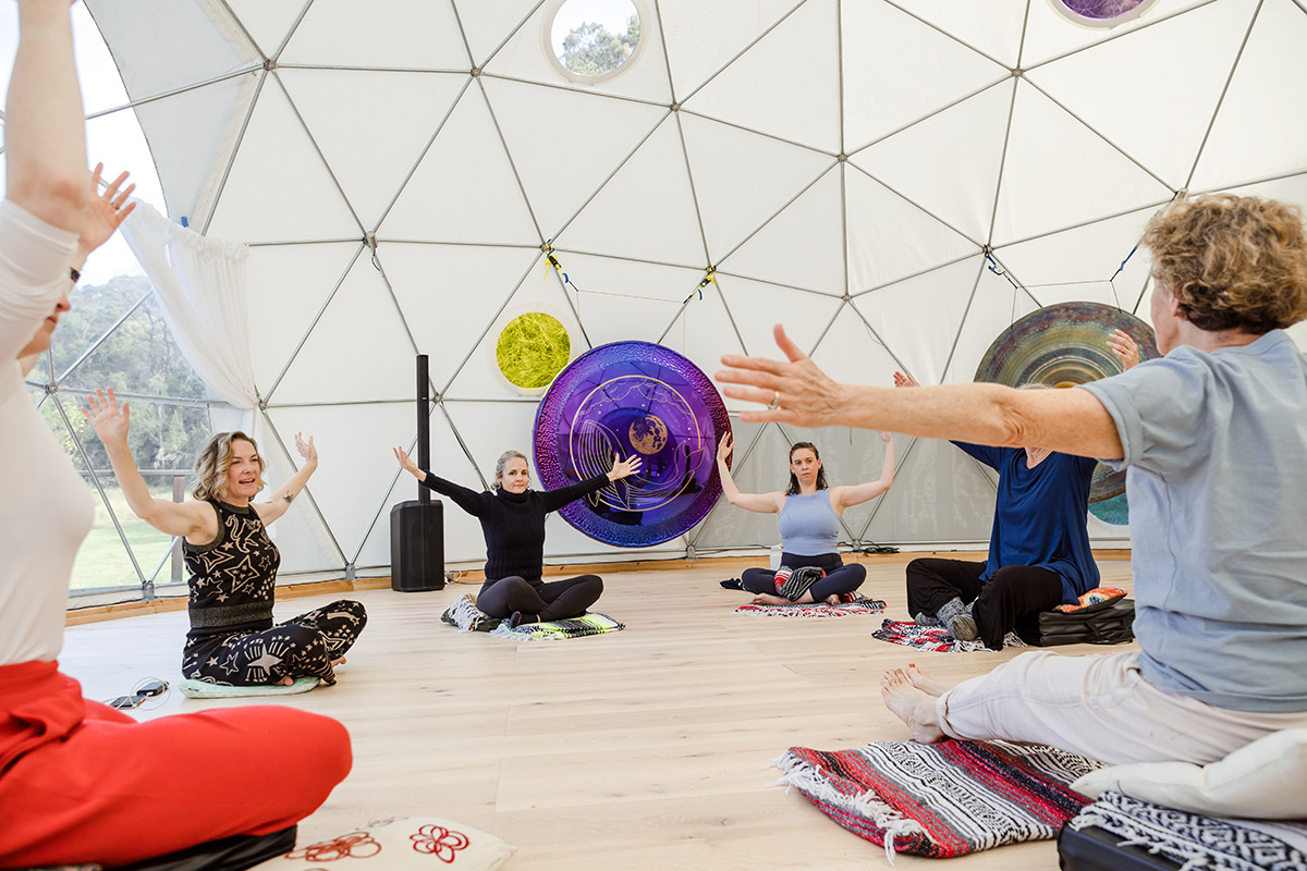 Photo by Lara Wiseman Daniel Photography of Kindred movement meditation class at Wild Spark Retreat 2024